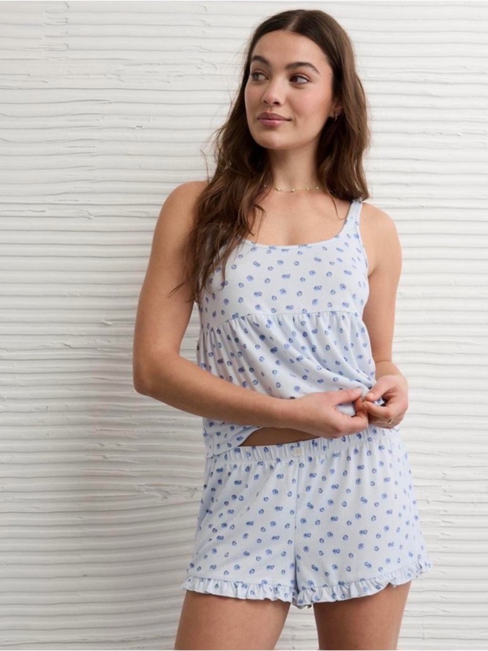 American Eagle Women’s Light Blueberry Tank & Short Pajama Set